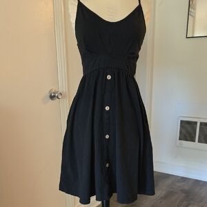 Casual Boho Black Sleeveless Dress. Size Medium